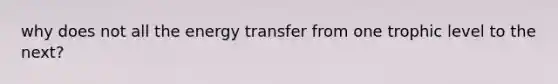 why does not all the energy transfer from one trophic level to the next?