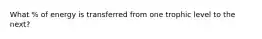 What % of energy is transferred from one trophic level to the next?