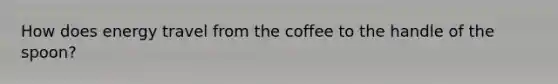 How does energy travel from the coffee to the handle of the spoon?