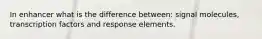 In enhancer what is the difference between: signal molecules, transcription factors and response elements.