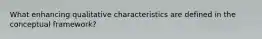 What enhancing qualitative characteristics are defined in the conceptual framework?