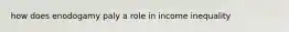 how does enodogamy paly a role in income inequality