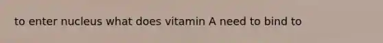 to enter nucleus what does vitamin A need to bind to