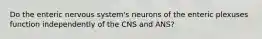 Do the enteric nervous system's neurons of the enteric plexuses function independently of the CNS and ANS?