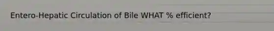 Entero-Hepatic Circulation of Bile WHAT % efficient?