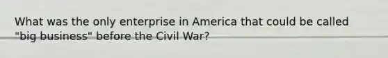 What was the only enterprise in America that could be called "big business" before the Civil War?