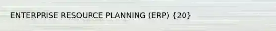 ENTERPRISE RESOURCE PLANNING (ERP) (20)