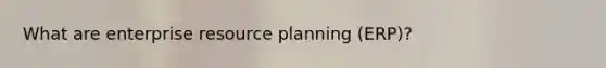 What are enterprise resource planning (ERP)?