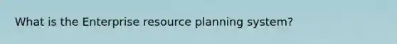 What is the Enterprise resource planning system?