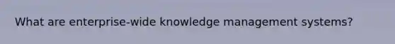 What are enterprise-wide knowledge management systems?