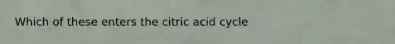 Which of these enters the citric acid cycle