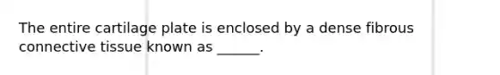 The entire cartilage plate is enclosed by a dense fibrous connective tissue known as ______.