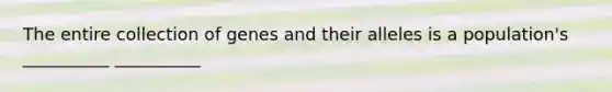 The entire collection of genes and their alleles is a population's __________ __________