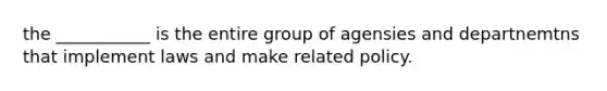 the ___________ is the entire group of agensies and departnemtns that implement laws and make related policy.