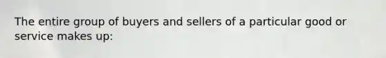 The entire group of buyers and sellers of a particular good or service makes up: