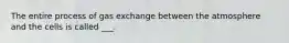 The entire process of gas exchange between the atmosphere and the cells is called ___.