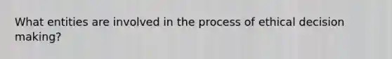 What entities are involved in the process of ethical decision making?