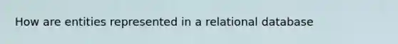 How are entities represented in a relational database