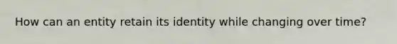 How can an entity retain its identity while changing over time?