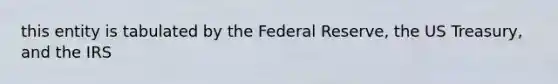 this entity is tabulated by the Federal Reserve, the US Treasury, and the IRS