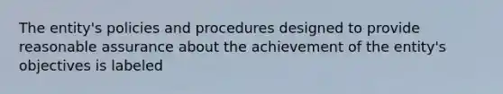 The entity's policies and procedures designed to provide reasonable assurance about the achievement of the entity's objectives is labeled