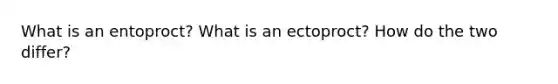 What is an entoproct? What is an ectoproct? How do the two differ?