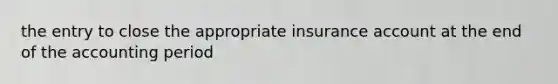 the entry to close the appropriate insurance account at the end of the accounting period