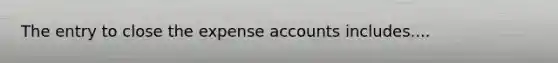 The entry to close the expense accounts includes....