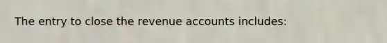 The entry to close the revenue accounts​ includes: