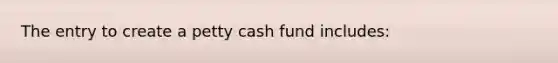 The entry to create a petty cash fund includes: