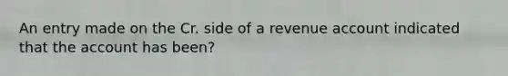 An entry made on the Cr. side of a revenue account indicated that the account has been?