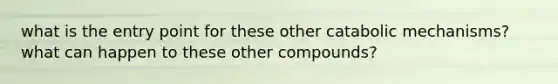 what is the entry point for these other catabolic mechanisms? what can happen to these other compounds?