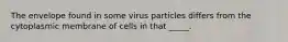 The envelope found in some virus particles differs from the cytoplasmic membrane of cells in that _____.