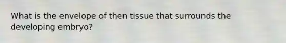 What is the envelope of then tissue that surrounds the developing embryo?