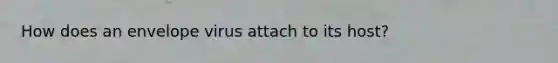How does an envelope virus attach to its host?