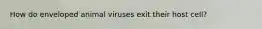 How do enveloped animal viruses exit their host cell?