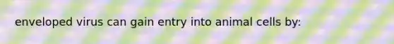 enveloped virus can gain entry into animal cells by: