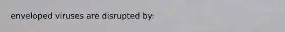 enveloped viruses are disrupted by: