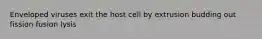 Enveloped viruses exit the host cell by extrusion budding out fission fusion lysis