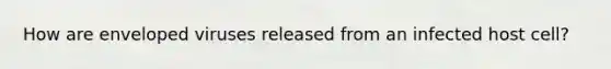 How are enveloped viruses released from an infected host cell?