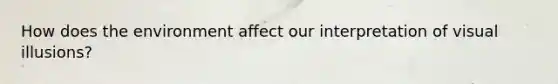 How does the environment affect our interpretation of visual illusions?