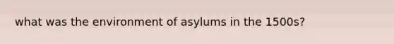 what was the environment of asylums in the 1500s?