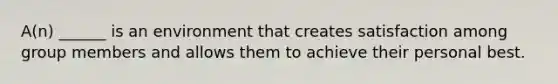 A(n) ______ is an environment that creates satisfaction among group members and allows them to achieve their personal best.