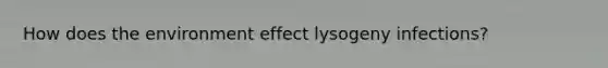 How does the environment effect lysogeny infections?