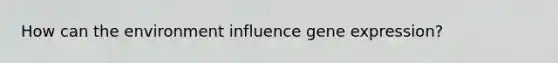 How can the environment influence gene expression?