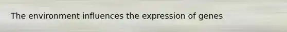 The environment influences the expression of genes