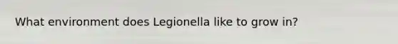 What environment does Legionella like to grow in?