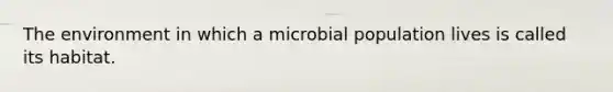 The environment in which a microbial population lives is called its habitat.