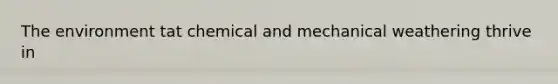 The environment tat chemical and mechanical weathering thrive in