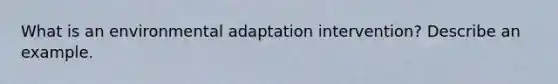 What is an environmental adaptation intervention? Describe an example.